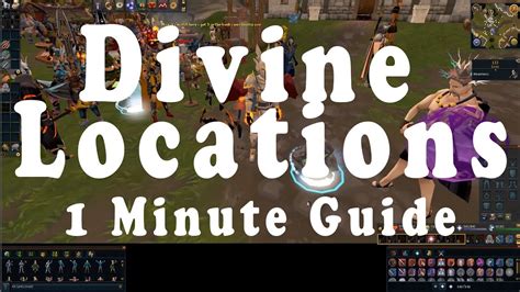 Divine locations rs3 - This item can now be reclaimed upon death. Added to game. The Divine mithril rock is an item that can be created at level 30 Divination, using 30 glowing energy and 20 mithril ore. It can then be mined by anyone with a Mining level of 30 for mithril ore. If anyone other than the owner mines it, the owner can randomly be awarded noted mithril ore. 
